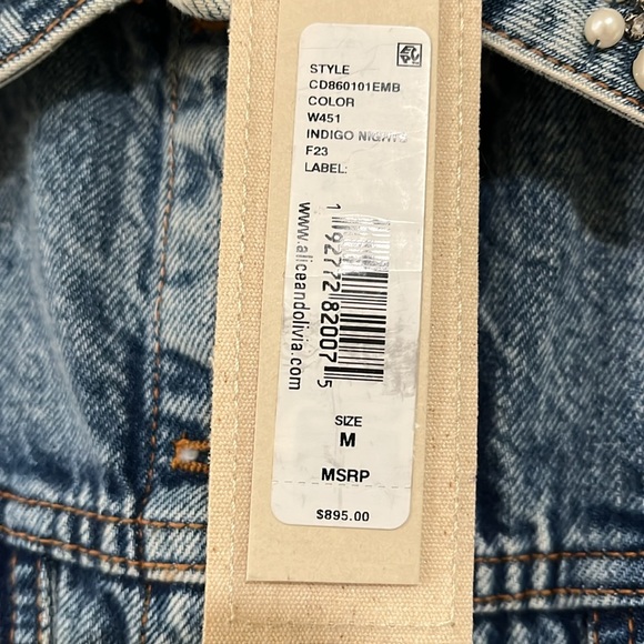 Alice& olivia Jean jacket with lace sleeve - Picture 6 of 9